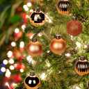 Hollyone 1.57" Orange Christmas Ornaments - 36 Pcs Mini Shatterproof Balls - Christmas Tree Decorations - Small Xmas Ornaments with Hanging Loop - Wedding, Holiday, Party, Home Decor