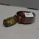 Western Cowboy PU Leather Belt - Men Waist Strap Bull Decoration Floral Engraved for Jeans 25" to 38" Waist (Brown)