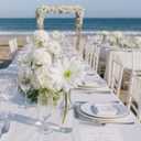 White Faux Flowers for Vase - Gerbera Daisies 7 Stems, Fake Flowers Stems, Realistic Artificial Flowers, Pom Pom Wildflowers for Aesthetic Room Decor, Table Floral Arrangements Centerpiece