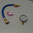 Water Test Pressure Gauge Kit,2.5" Dial+12" EPDM Rubber+1/4" Lead-Free Valve+1/4 to 3/4 Adapter,0-200PSI/0-1.4MPAStainless Steel/Color,Blue Kit