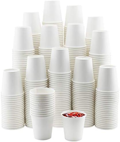 NYHI 500 Pack 6 oz White Small Disposable Paper Coffee Cups Hot Cold Beverage Drinking Cup for Water Juice Espresso Tea Ideal for Water Coolers Party