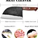 Serbian Chef Knife Outdoor Meat Cleaver Kitchen Butcher Knife 6.7 inch Full Tang with Leather Sheath Boning Viking Knives Multipurpose Grilling Camping Cooking Knife BBQ Tool