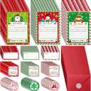 Harloon 150 Pcs Letter to Santa Writing Kit Christmas Wish List Snowman Elf Xmas Letter Paper Stationery with Sticker Nice Naughty Snowflake Envelopes Christmas List for Holiday Greeting Supplies