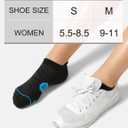 CS CELERSPORT 6 Pack Women's Ankle Running Socks Cushioned Low Cut Tab Athletic Socks (Black, S)