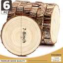 FSWCCK 6 Pack Nature Unfinished Round Wood Slices, 7-8 Inches Wooden Circle, Large Wood Slabs for Weddings Centerpieces Decor and DIY Painting Crafts