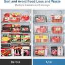 iSPECLE Freezer Organizer Bins - 4 Pack Upright Freezer Baskets for 17/21 Cu.Ft Stand Up Freezer, Wire Storage for Reach-In Freezer, Slide-Out Access, Prevents Items Falling, 2 Large 2 Medium, White
