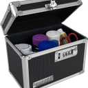 Vaultz Medicine Lock Box - 5 x 7 x 5 Inches - Secure Cabinet Safe with Combination Lock - Ideal for Medications and Small Valuables - Black