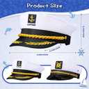SATINIOR 6 Pieces Yacht Captain Sailor Hat Navy White Ship Boat Caps Costumes for Halloween Dressing up Party Adult Men Women