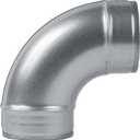 4" Inch 90 Degree Galvanized Steel Duct Elbow - Pressed Industrial Connector Bend - Ventilation Pipe Fitting - Dryer, Exhaust, Extractor Hood Air Inlet, Outlet Pipe Joint