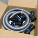 10FT Shop Vac Hose Power Tool Kit, 2-1/4" Dust Collector Hose Connection, 6 Expanded Multi-Brand Vacuum Hose Adapters, for Home & Shop Vacuum System, for Shop Vacuums, Table Saw, Sander, and More