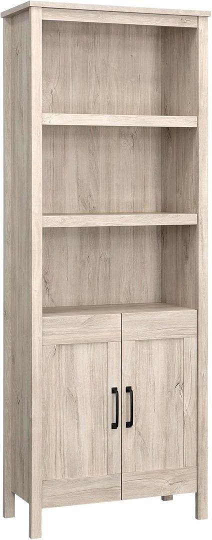 Sauder Select Bookcase with Doors, Chalk Oak Finish