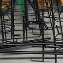 Greeting Card Display Stand, 4-Tier Greeting Card Organizer for Cards, Postcard, Photos, Brochure, Sticker, Trading Cards, Metal & Wooden Retail Display Rack for Vendors Counter Retail (Black)