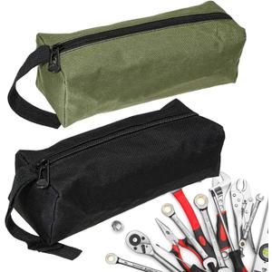 Tool Pouch Bag 2 Pcs Canvas Tool Pouch,Multi-Purpose Tool Bags, Multi-Purpose Small Zipper Tool Pouchs,Screwdriver Tool Bag Set for Organizer Storage Various Electrician Tools