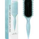 Blue Curl Defining Brush for Curly Hair Detangling & Styling Brush for Women & Men, Defines 2A to 4C Curls, Reduces Frizz, Perfect for Wet & Dry Hair (Blue)