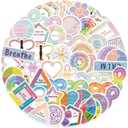 50Pcs Breath Calm Anxiety Sensory Stickers Reusable Tactile Textured Mindfulness Sticker Fidget Silent Adhesive Sensory Strips for School Office Adults Teen Kid Tension Student Classroom
