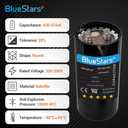 [2025 Upgraded] BlueStars 1 Packs 430-516 uf/MFD 220-250 VAC 20% Volts Round Start Capacitor 50/60 Hz AC Electric Replacement Part - for Single-Phase Electric Motors