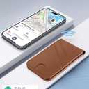 TopMade for MagSafe Wallet, Works with Apple Find My, Magnetic Wallet for iPhone 17/16/15/14/13/12 Series, for iPhone Wallet Stand with Finder Tracker, 6 Card Holder, RFID Blocking, Slim, Brown