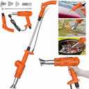 3 in 1 Electric Weed Burner,Electric Thermal Weeding Stick, Garden Weeder Tool with 5 Replacement Nozzles for Flame Weeding,Roofing,Melting Ice (Orange)