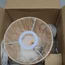 TRRMEZY Scandinavian Vintage Boho Small Table Lamp for Bedroom Living Room Nursery, Rechargeable Wood Fabric Bedside Lamp with Stepless Dimming, Easter Dining Table Cordless Lamp, House Warming Gifts (Wood-Grain Water Transfer Finish)