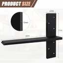 2Pack Hidden Floating Shower Bench Bracket 1/2''Thick, 20''Lx2.5''W
