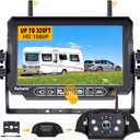 RV Backup Camera Wireless Strong Signal: HD 1080P 7'' Touch Key Recording Monitor Rear View System for Trailers/Trucks/5th Wheel 4 Channels Easy Setup Plug and Play for Furrion Pre-Wired Mount R9