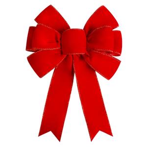 Red Christmas Bows Large Velvet Bow for Wreaths, Tree, Outside Decorating, Outdoor (16 * 24 inch)