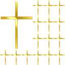 Blulu 16 Pieces Baptism Cake Toppers Crossing Cupcake Toppers Gold Mirror Acrylic Cake Picks Baptism Decor Christian Decorations(Elegant Style)