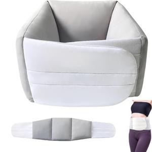 Aromacore Lumbar Support Pillow for Sleeping & Office Chair, 360 Wrap-Around Design with Breathable Ice Silk Cotton, Relief Lower Back & Sciatic Nerve Pain for Side/Back Sleepers (Greyish White)