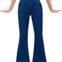 Flare Jeans for Teen Girls Bell Bottom Kids Jean Pants with Pockets Toddler Jeggings (13-14 Years, Medium Blue)