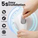 2 Pack Grab Bars for Bathtubs and Showers - 12 Inch Suction Grab Bars for Shower, Removable Handrails, Shower Handles for Elderly Suction and Seniors Safety Grip No Drilling Waterproof, Grey