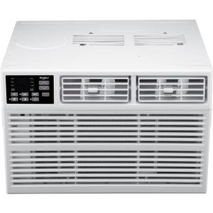 Whirlpool 24,000 BTU Window Air Conditioner with Dehumidifier, 230V, Window AC for Extra Large Rooms up to 1500 Sq. Ft., Bedroom, Living Room, Apartment, with Remote, 3 Speeds, and 24H Timer, White