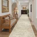 Soalmost Hallway Runner 3x14 - Runner Rugs 14ft Washable Entryway Rug Vintage Kitchen Runners Non Slip Indoor Rug Farmhouse Carpet Runner for Bathroom Living Room Bedroom, Beige