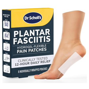 Dr. Scholl's Plantar Fasciitis Pain Patches with Hydrogel Flexible Technology, 8 Ct // Clinically Tested 12Hour Daily Pain Relief  Contours to Your Foot  with Lidocaine & Menthol, 8 Treatments