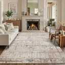 Area Rugs, Washable Beige Abstract Neutral Rug for Living Room | Modern,Machine Washable,Soft,Non-Slip,Large Rug,Stain Resistant Low Pile Carpet for Office Dining Room Kitchen Home Deco, Size: 6' x 9' (Rectangular)