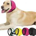 BAMY Swimming Waterproof Dog Ear Caps Calming Large Dog Ears Cover Shower Cap for Ear Protection for Bath for Grooming (Pink, M (Head Circumference 14"-19"))