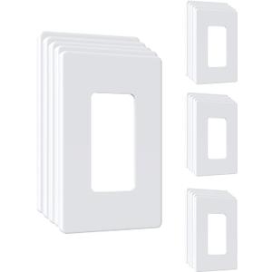 Outlet Cover, Screwless Decorator Wall Plate, Light switch Power Plug Cover, 1-Gang Standard Size, White, 20 Pack,UL listed