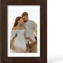 2 x YESKAY 4x6 Picture Frame - 4 x 6 Photo Frame Made of Solid Oak Wood and Real Glass,Display Picture 3.5x5 with Mat or 4x6 Without Mat,4 by 6 Frames for Wall & Tabletop(Color Walnut)