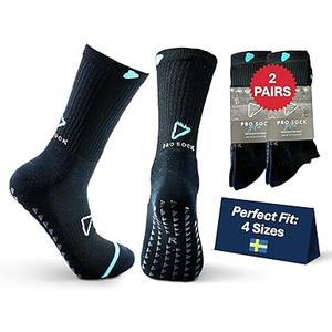 PRO SOCK Grip Socks 2.0 2 pack Size 10-12 Color Black