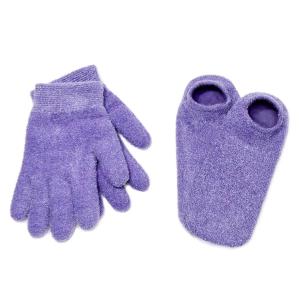 NatraCure Moisturizing Gel Booties and Gloves Set - (for Dry Skin, Dry Hands, feet, Cracked Heels, cuticles, Rough Skin, Dead Skin, use with Your Favorite lotions) - 155/175-LAV/RET - Color: Lavender (Sock and Glove Set - Lav)