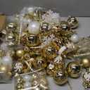 128 Pcs Christmas Ball Ornament Set, SOLEDI Assorted Christmas Ornaments, Shatterproof Decorative Baubles for Xmas Tree Decor, Gift Package with Reusable Hand for Christmas Decorations, Gold