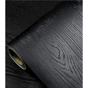 Aliyya Black Wood Wallpaper Peel and Stick 23"X80" Black Contact Paper Wood Texture Self-Adhesive Removable Renovation Vinyl Wallpaper for Countertop Furniture Kitchen Wall Decor
