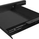 Under Desk Mounted Sliding Drawer with 60 Degree Tilt Panel to Pull Out, 15'' Long & 9'' deep Large Storage Organizer for Sit Stand Workstation