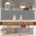Miumoon 200 inch Retractable Baby Gates 37 inch Tall, Retractable Gate with Reinforced Strip Design to Prevent Crawling Through, 16 FT Outdoor Retractable Gates, Extra Wide Retractable Gate for Garage