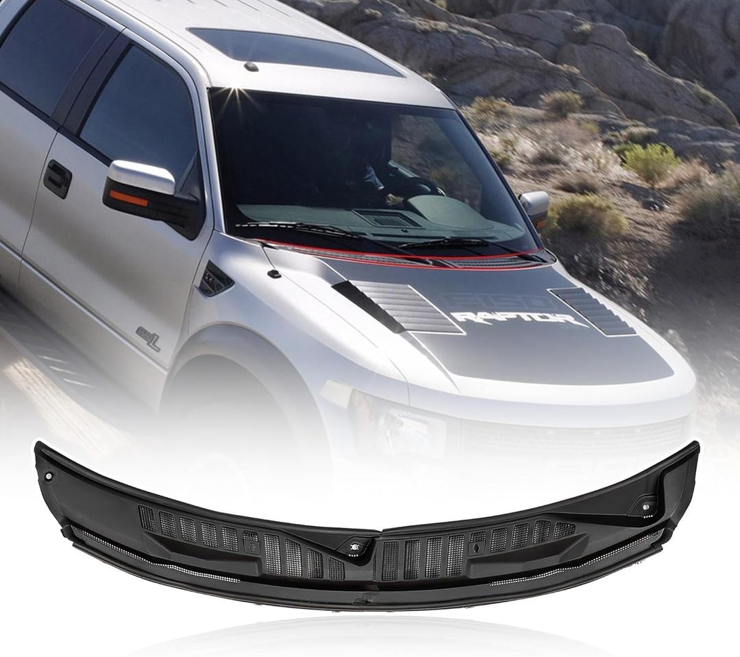 Windshield Wiper Cowl Panel Grille Compatible with Ford F250 F350 F550 Super Duty 2017-2022 Front Window Cover Insert Panel OE Number #HC3Z-25022A68-AAHC3Z-25022A69-AA