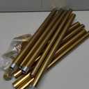 Curtain Rods for 28-130” Windows, Splicing Construction, 1” Adjustable Drapery Rod with Aluminum Alloy Brackets and Finials for Window, Sliding Door, Patio, Living Room Decoration, Brushed Gold