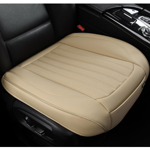 2 Pack Front Car Seat Bottom Covers, Universal Auto Seat Cushions, Nappa Leather Full Wrapping Edge Compatible with Most of Vehicles - SUVs/Sedans/Pickup Trucks, Beige