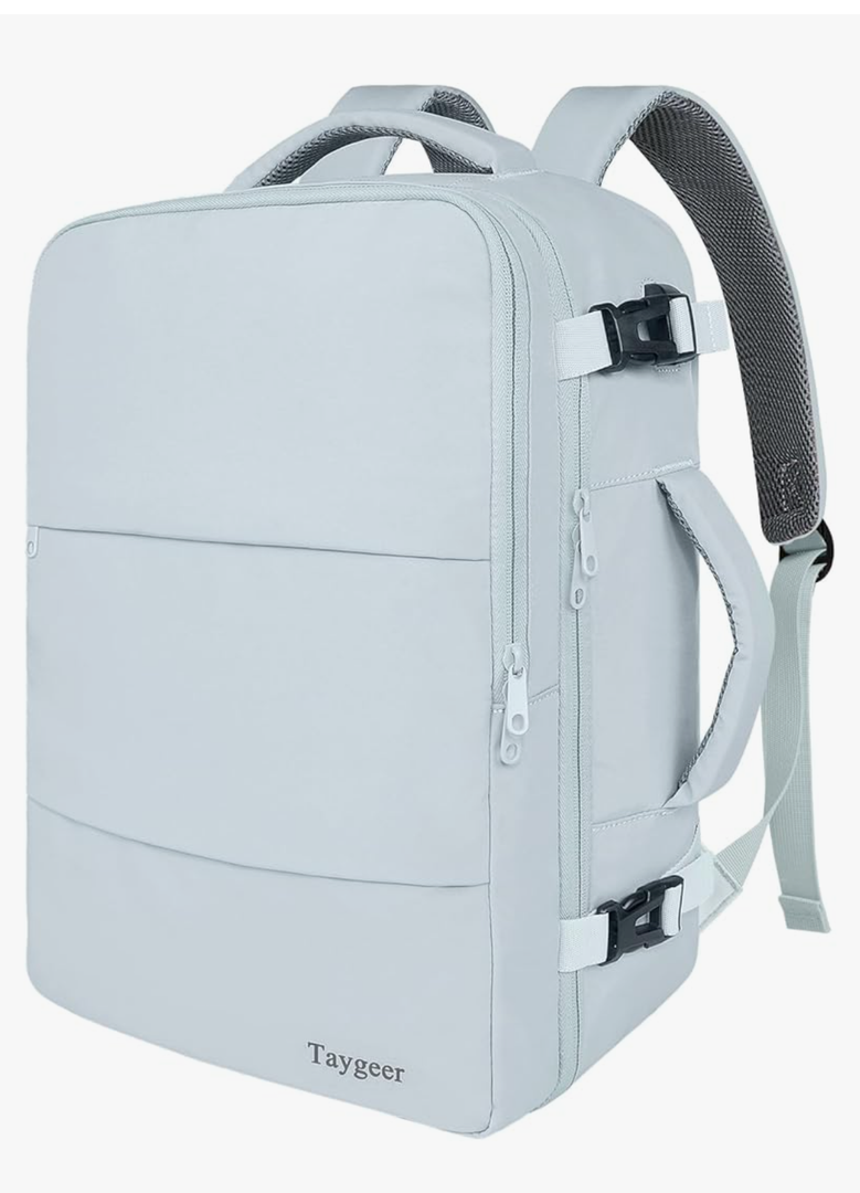 Taygeer Carry On Backpack, 35l Travel Backpack for Women Airline Approved, Cute Underseat Personal Item Travel Bag With Shoe Compartment, Casual Daypack Gifts for Friend Hiking Outdoor Weekend,Blue