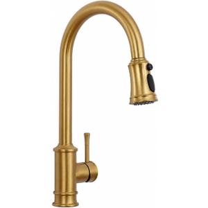 Gold Brushed Nickel Kitchen Faucet with Pull Down Sprayer, 3 Mode Sprayer