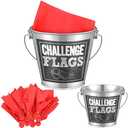 Yungyan 51 Pcs Football Challenge Flags Football Party Supplies Set Red Challenge Flag Napkins Sport Birthday Chalkboard Sign for Game Party Accessory