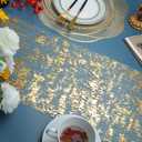 Snowkingdom Glitter Metallic Gold Table Runner 11 Inch x 100 Feet Thin Mesh Sparkle Runner Roll Table Decorations for Wedding Bridal Shower, Baby Shower, Christmas, Birthday Party